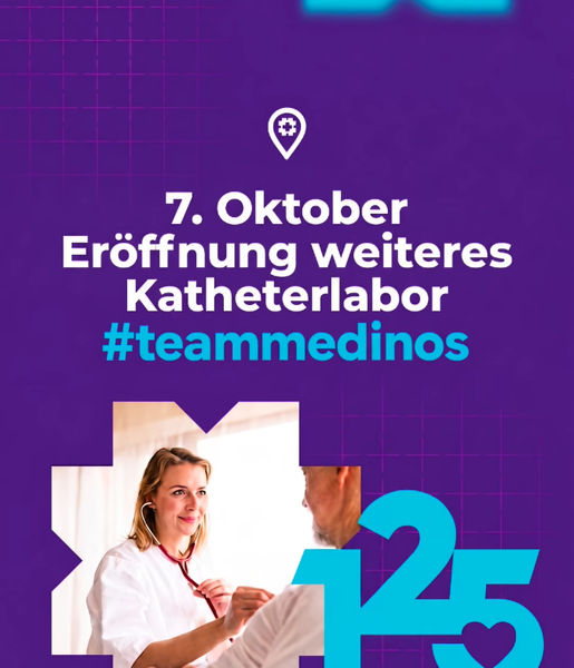 Grafik zur Eröffnung eines weiteren Katheterlabors am Medinos Klinikum Sonneberg am 7. Oktober 2026.